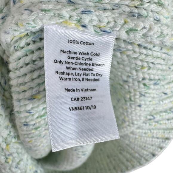 Talbots 100% Cotton Cream Speckled Long Sleeve Chunky Knit Sweater Plus Size 0X - Picture 5 of 5